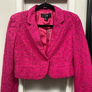 Hot pink lace bolero-length jacket size M